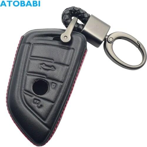 4D Leather Car Key Case For BMW 1 2 5 7 X1 F48 X3 X4 X5 X5M X6 X6M Smart Remote Control Fob Cover Keychain Bag Auto Accessories