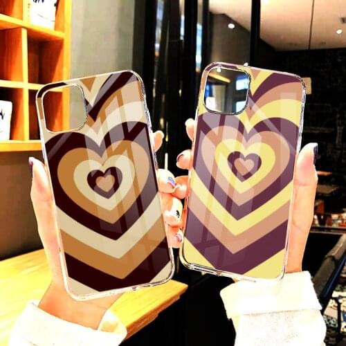 Latte Love Coffee Heart Phone Case Transparent For iphone12 11 Pro Max X XR XS MAX 7 8 plus 6S 2020 SE 12Mini Cover