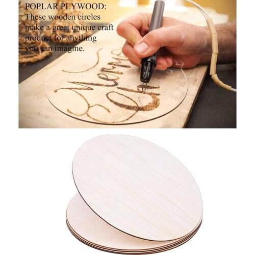 5Pcs 30cm Wooden Pieces Slices Wood Round Blank Circle Cutout for Kids DIY Painting Wood Chip Wedding Household Decoration Board