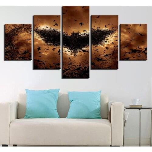Canvas Paintings Wall Art HD Prints 5 Pieces Juvenile Boating Pictures Cartoon Abstract Starry Sky Posters