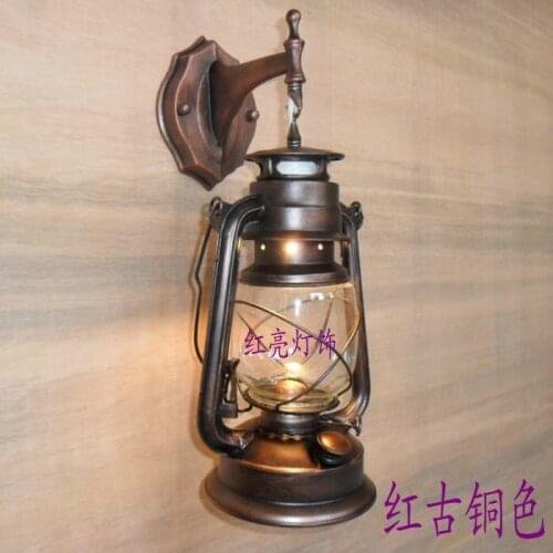 Creative nostalgia single head lamp European iron retro kerosene lamp wall lamp antique garden entrance hallway GY127