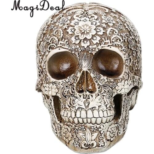 MagiDeal Lifesize Replica Carving Model Skull Figurine Human Head Medical Skeleton -Creative Home Decor Gift