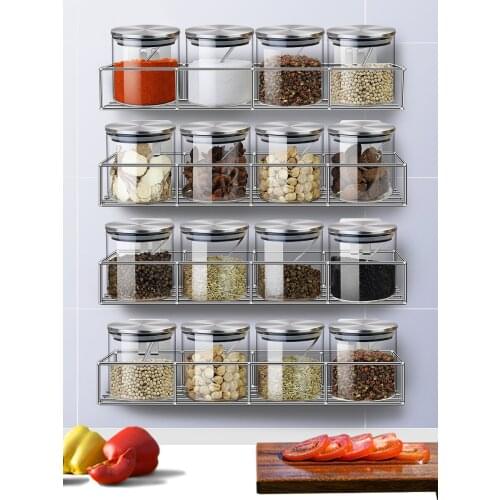Metal Snacks Storage Rack Seasoning Box Salt Pepper Multifunction Storage Shelves Organizer Cuisine Kitchen Accessories DF50J