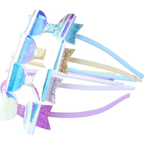 Candygirl Summer Cute Girls Hair Hoop Lovely Child Headband Sequined Bow Gift Hair Band Hair Accessories Ornament Kids Headwear