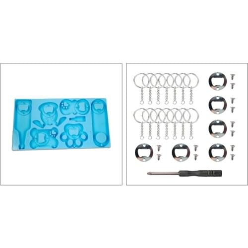 E56A Bottle Opener Resin Mold Kit Epoxy Resin Jewelry Casting Mold Suitable for Wine
