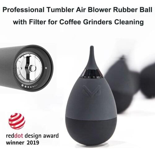 Professional Tumbler Air Blower Rubber Ball with Filter for Coffee Grinders & Camera Lens Cleaning