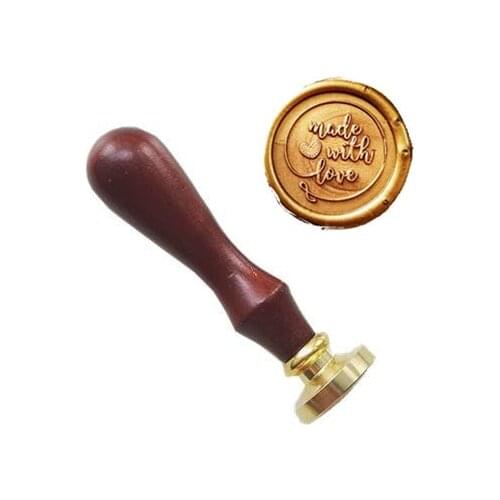 Made with Love seal stamp Heart Sellos Wax Seal Stamp Envelope sealing wax Stamps for Boy Girl Wedding Invitation Copper stamp