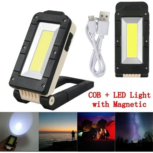 Rechargeable LED Work Light LED Work Light COB Inspection Lamp Magnetic Torch USB LED Work Light For Car Garage Workshop Hiking