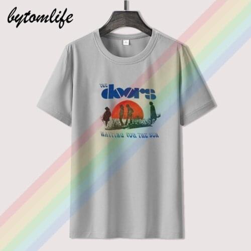 Phiking Doors Waiting For The Sun Summer Print T Shirt Clothes Popular Shirt Cotton Tees Amazing Short Sleeve Unique Men Tops