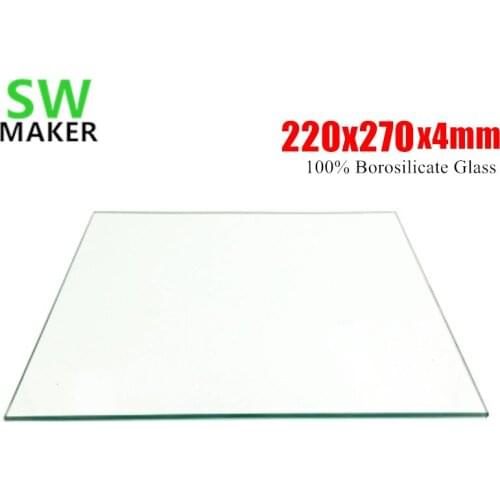 220x270x4mm 3D Printer 100% Borosilicate Glass plate for Anet E10 3D Printers Custom glass