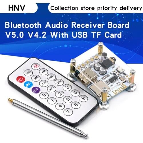 V5.0 V4.2 Bluetooth Audio Receiver board with USB TF card Slot decoding playback preamp output 5V Wireless Stereo Music Module