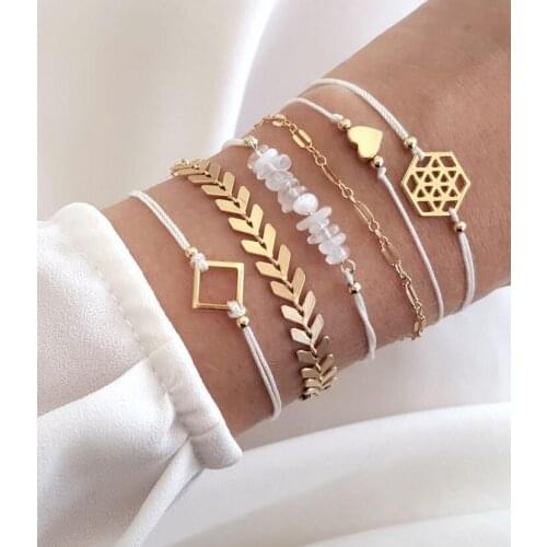 Heart Stone Bracelet Charms Women Jewelry Pulseras Mujer Sieraden Chain Lgbt Accessories Matching Bracelets for Girls Schmuck