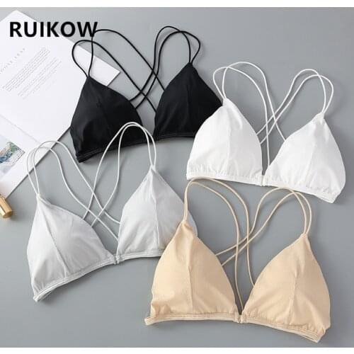 Popular Girls Sexy Three-Point Bikini Bra Underwear Front Buckle Sling Beauty Back Gather Large Breast Tube Top Lingeria Women