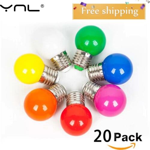 20PCS Lampada LED Lamp Colorful Bombillas E27 G45 220V LED Light SMD 2835 Lamparas Led Bulbs Colorful bulb Light flashlight LED