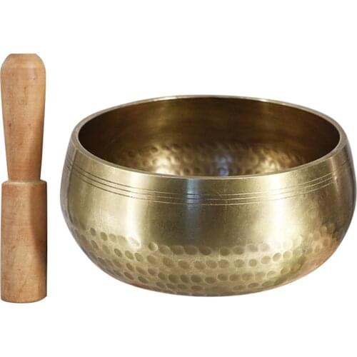Tibetan Buddhist Singing Bowl Buddha Sound Bowl Musical Instrument for Meditation with Stick Yoga Home Decoration