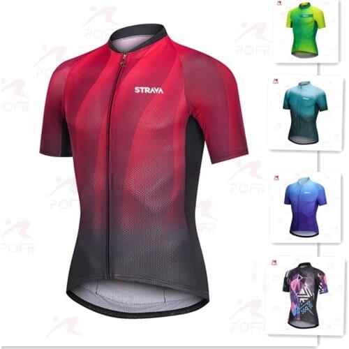 2021 STRAVA cycling jerseys mens short sleeve jersey ride bicycle suits quick-drying mountain bike riding road cycling shirts