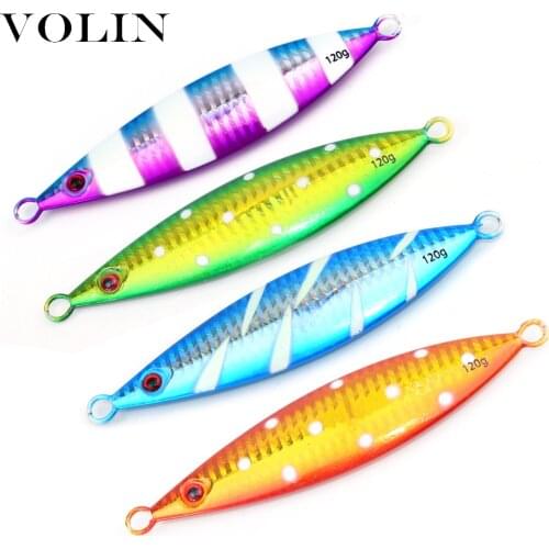 VOLIN NEW 1pc Metal Fishing Lure 60g 80g 100g 120g Slow Jigging Fishing Bait Sea Lure Artificial Fishing Bait Fishing Tackle