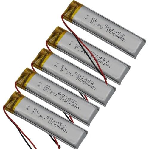 XINJ 3.7V 500mAh Li Lithium Polymer Battery Lipo Cell 601452 For GPS MP4 E-Book Driving Recorder Camera LED Lighting Game Player