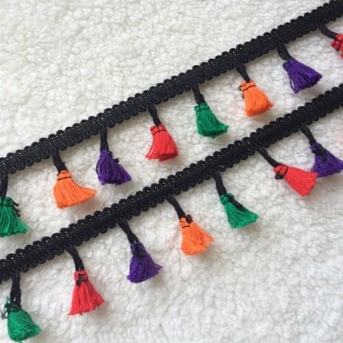 YACKALASI 20 Yds/Lot Fringe Tassel Trimming Bright Dip Dye Hanging Fringe Curtain/Dress 4.5cm Long