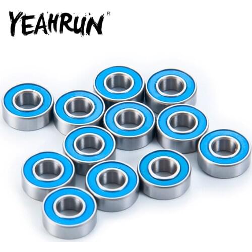 YEAHRUN 12Pcs Wheel Hub Sealed Bearing Kit for Tamiya Frog 1/10 RC Crawler Car Upgrade Parts Accessories