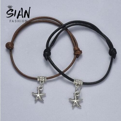 SIAN Five-Pointed Star Lovers Bracelet Silver Color Simple Jewelry New Fashion Bracelet For Student Gifts Jewelry Collection