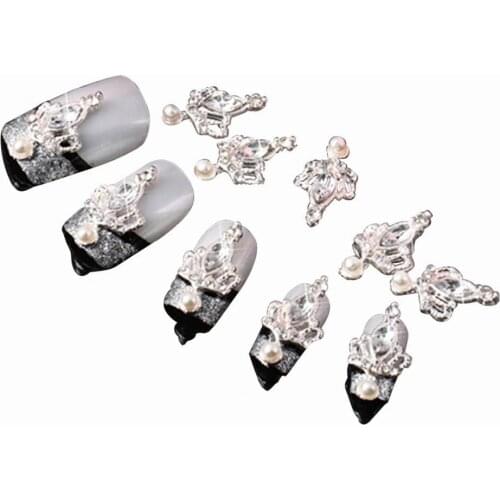 10 Pcs Nail Glitters Stickers Self-adhesive DIY Tips Rhinestone 3D Nail Art Decals Rhinestones Crown Sticker Manicure Decoration