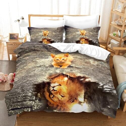 100% High quality Brushed Home Textile Quilt Cover Bed Comforters Set 3d Animals Lions, Pandas, Wolfs ropa de cama king size