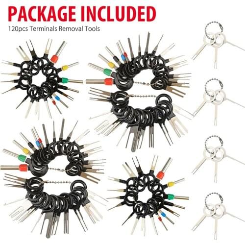 120pcs Car Terminal Tools Kit Pin Car Wire Connector Removal Extractor Connector Release Pin Puller For Car Plug Repair Tool