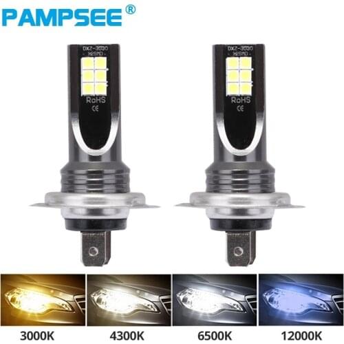 2pcs H11 9005/HB3 9006/HB4 LED Car Fog Light Headlight Bulb 12000Lm 6000K White 3000K Yellow H9 H8 H1 Auto Front Fog lamp 3030