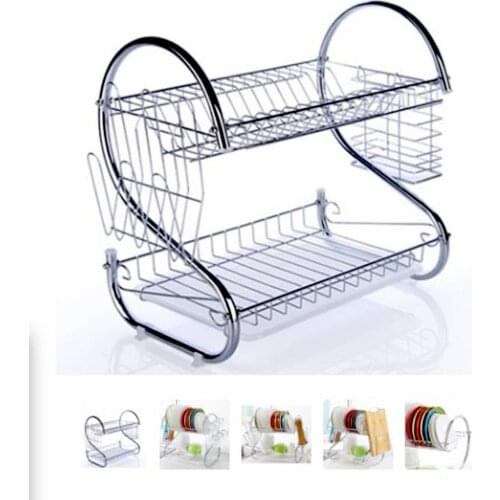2-Tier Stainless Steel Dish Drying Rack Kitchen Collection Shelf Drainer Organizer Dish Drainer Dish Rack For Kitchen Organizer