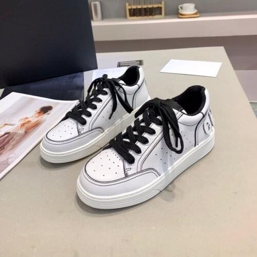 2021 spring and summer new genuine leather couple casual white shoes fashion towel lining womens sports shoes board shoes