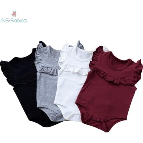 2020 New Children summer clothes for girl Ins Sleeveless love black christmas clothing new year party outfits Bodysuit Baby Girl