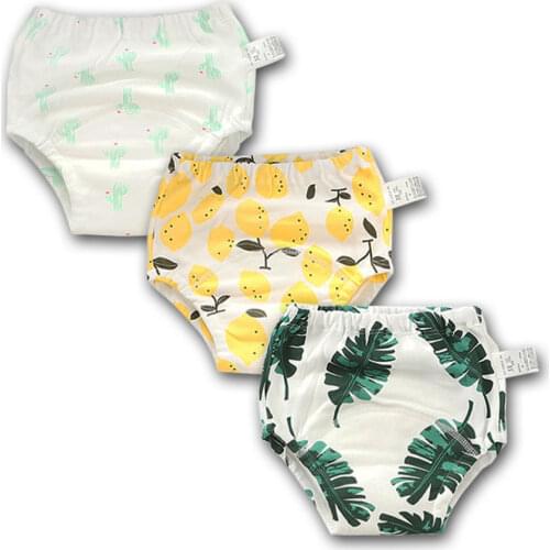 3pcs Reusable Potty Training Pants Baby Kids Boys Girls 6 Layers Washable Underwear Waterproof Diaper Nappies Size 80 90 100 110