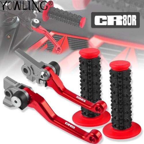 Motorcycle Aluminum Dirt Bike Brake Clutch Levers 7/8'' Rubber Handle Bar For Honda CR 80R CR80R 1998-2005 2006 2007 Accessories