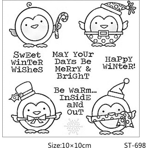 AZSG Cartoon style cute penguin Clear Stamps/Seal For DIY Scrapbooking/Card Making/Album Decorative Rubber Stamp Crafts