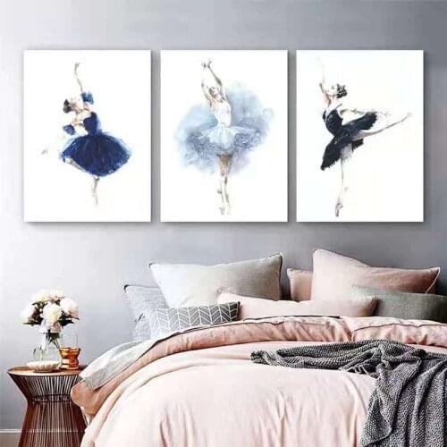 Nordic Minimalist Ballet Ink Watercolor Style Artistic Sense Of Living Room Bedroom Decoration Painting Core