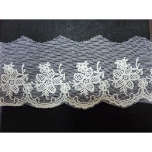Free shipping Flower white cotton embroidered lace,3-15cm width,XERYd2926