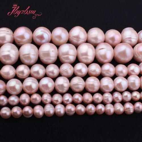 5-7,9-10,11-14mm Nearround Purple Freshwater Pearl Natural Stone Beads For Necklace Bracelets Jewelry Making 14.5" Free Shipping