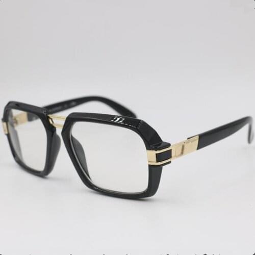 Business glasses for men and women Stylish square sunglasses Black flat mirror Bright black optical mirror Myopia frame Dark gla