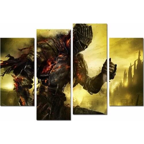 Home Decor Wall Frame Canvas Art Paintings For Living Room Wall Art Decor 4 Panel Movie Game Characters Modern Painting