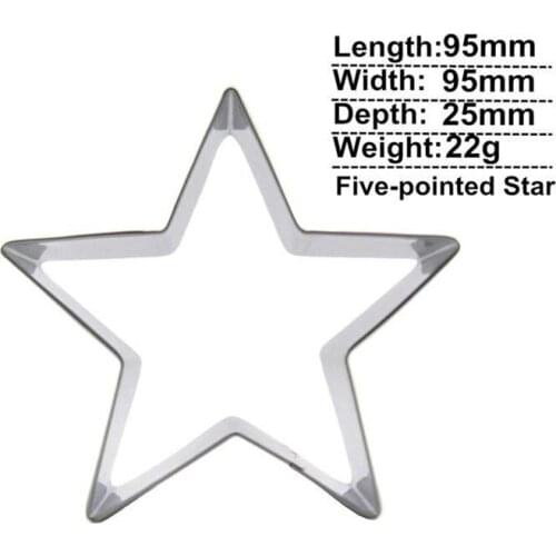 Five-pointed Star Cookie Cutters Cooking Tool Fondant Gun Mold Cake Decorating Clay Resin Sugar Candy Cookie Printing Knife Die