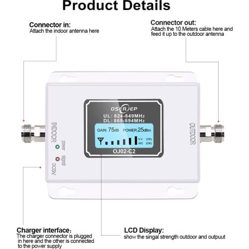 Gain70dB CDMA repeater LTE Band 5(850 CDMA) mobile phone Signal amplifier booster