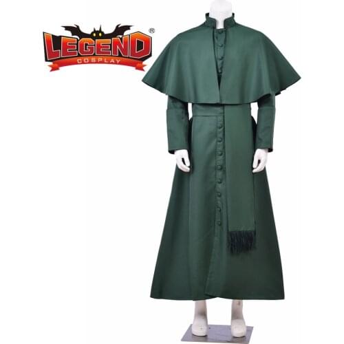 Roman green Priest Cassock Robe Gown Clergyman Vestments Medieval Ritual Robe Gothic Wizard Costume pope Robe cosplay