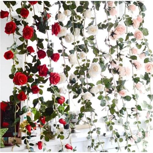 Artificial Wedding Arch Flowers Silk Flower Garland Fake Rose Vine 70 inches For Wedding Backdrop Decoration Home Outdoor