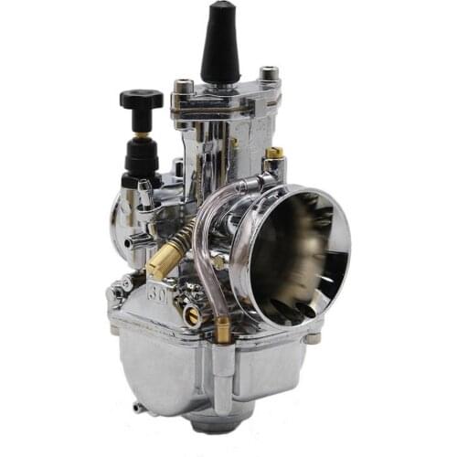 Carburetor 30mm 2-Stroke Racing Flat Side Carb With Power Jet For