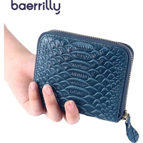 2019 Short Women Wallet Genuine Leather Coin Purse Zipper Small Money Pocket Rfid Female Clutch Bags Card Holder Cartera Mujer