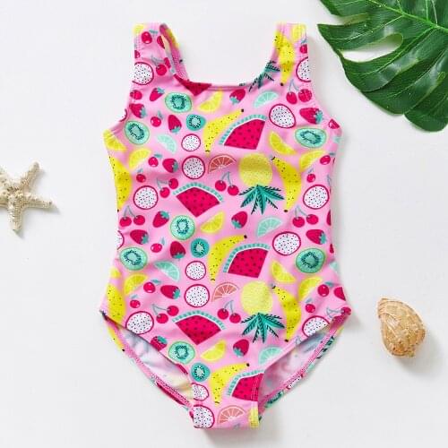 New 2021 Girls Swimwear Fruit print Girls Swimsuit one piece Children Swimwear Toddler Baby Girls swim costume Beachwear