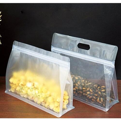 Reusable Stand Up Zip Shut Bag Cup Fresh Bag Food Storage Bag Fresh Wrap Plastic Food Storage Containers Leakproof Containers