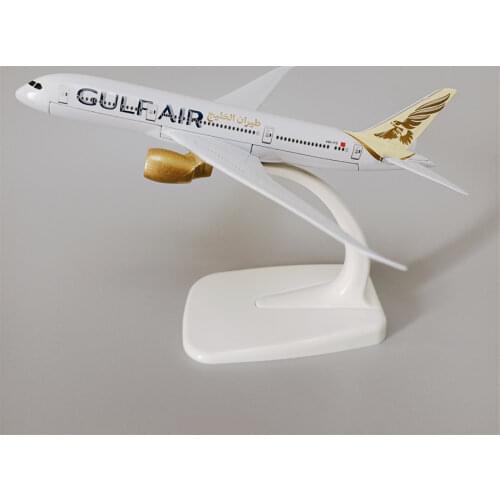 Alloy Metal GULF Air B787 Airlines Airplane Model GULF Boeing 787 Airways Plane Model Stand Aircraft Kids Gifts 16cm