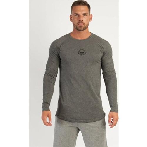 New Brand Breathable Mens Fitness Casual Fashion Long Sleeve Bodybuilding Sports Autumn and Winter Trend Slim Sports T Shirt